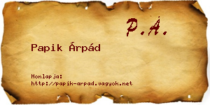 Papik Árpád névjegykártya